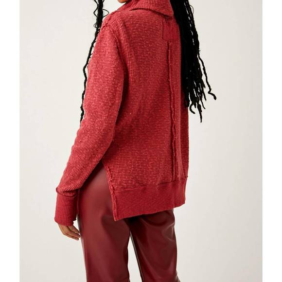 NEW FREE PEOPLE tommy turtleneck sweater in blended berry - Picture 3 of 4